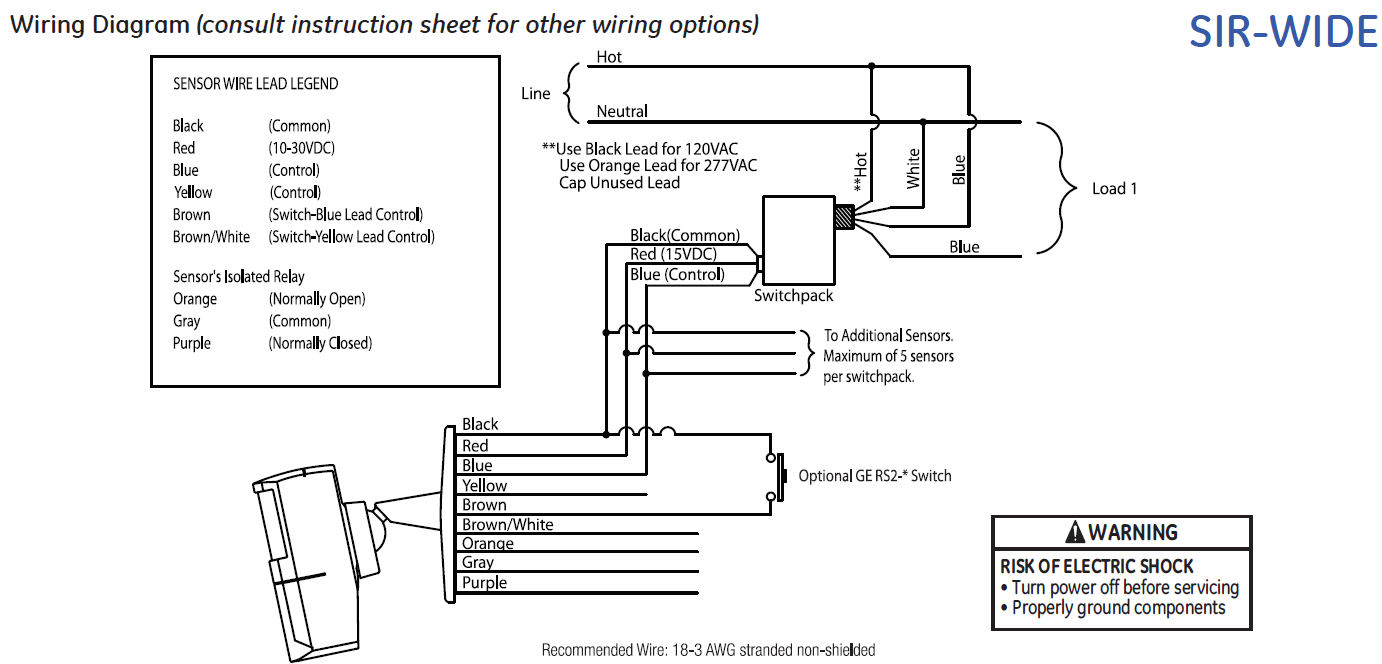 SIR-WIDE-D Passive Infrared Corner/Wall Mounted Low Voltage Occupancy